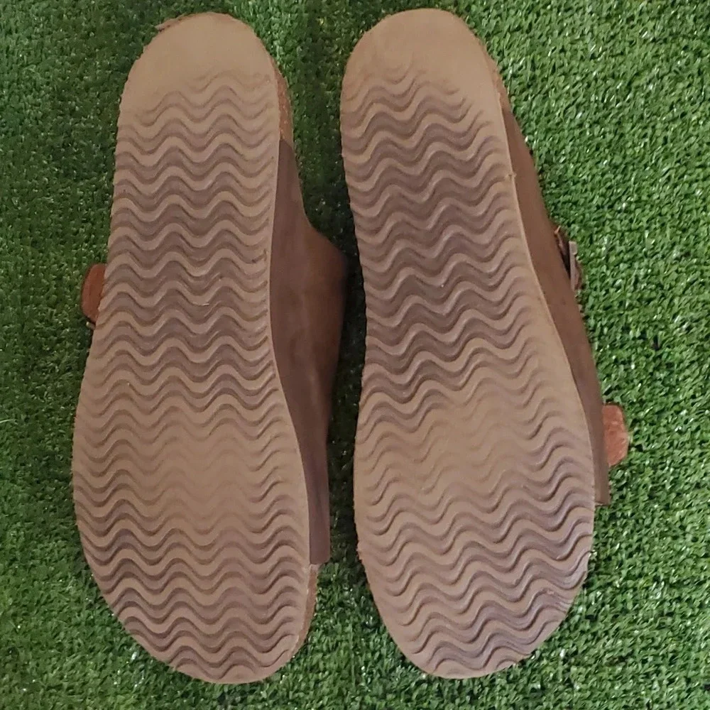 Mens Eastland Cambridge Leather Upper Slip on Sandals with Adjustable Straps 10D